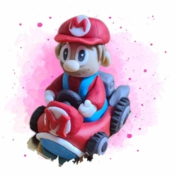 Fondánová figurka Super Mário v autíčku