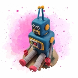 Fondánová figurka Robot
