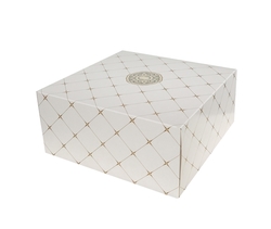 Dortová krabice bílozlatá 30x30x12,5cm (minimální odběr 5ks) 